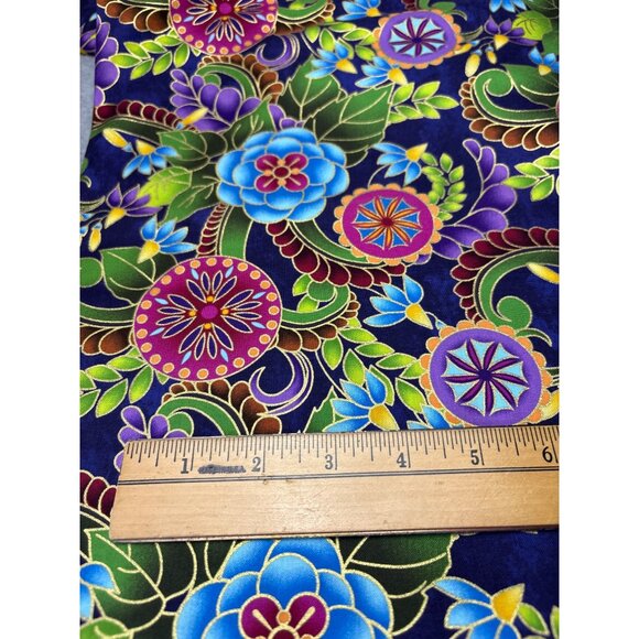 Legacy Studio 1/2 yard Polynesia Medallion Floral Cotton Fabric 44" wide - Picture 6 of 15